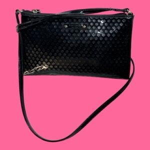 Kate Spade Amy Beale Crossbody or Shoulder Bag Black Patent Leather Zipper Close